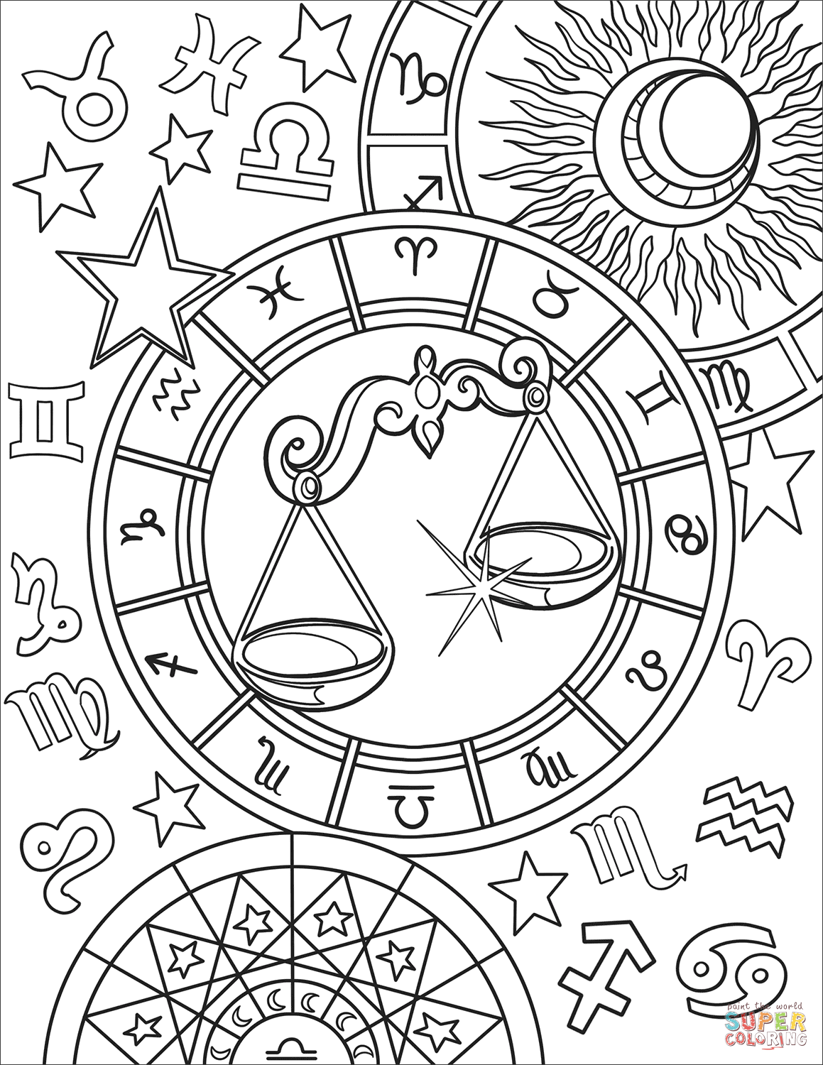 Zodiac Coloring Pages for Adults