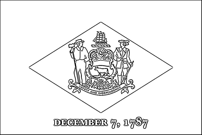 Delaware Flag Coloring Page | Purple Kitty