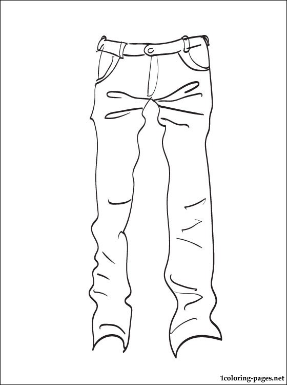 Jeans coloring page for printing | Coloring pages