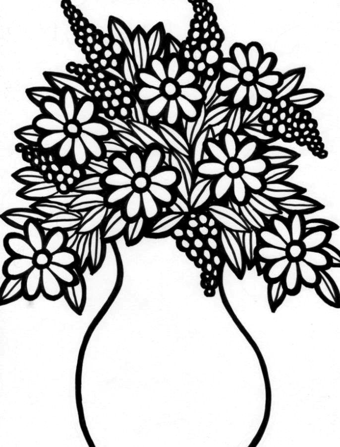 Print Flower Vase Coloring Pages or Download Flower Vase Coloring Pages –  Free Online Color… | Flower coloring pages, Coloring pages for girls, Free  online coloring