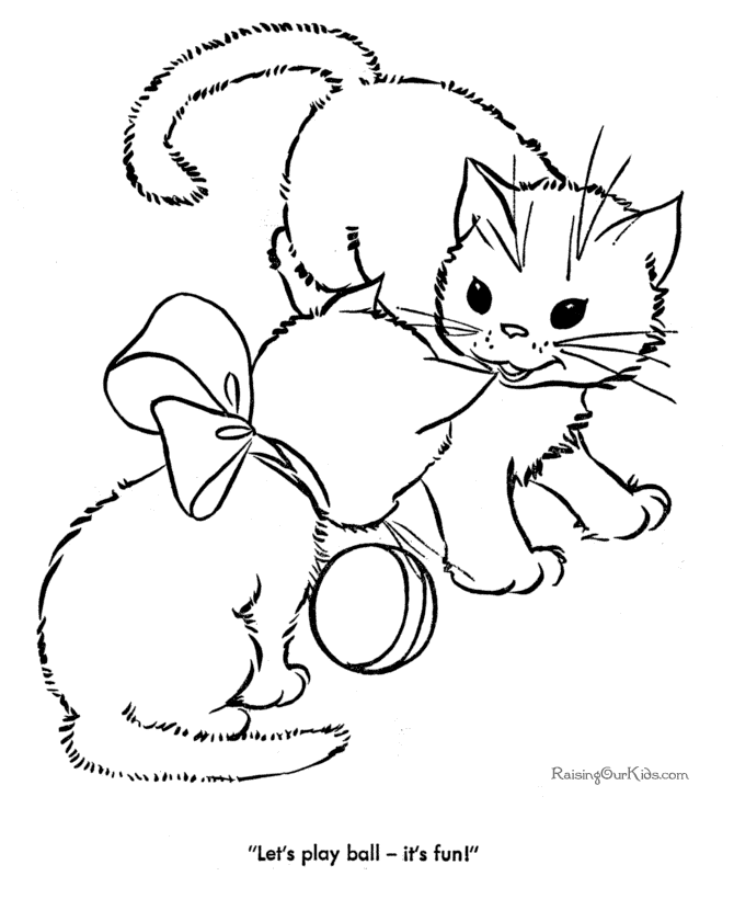 Kitten Color Pages Print - High Quality Coloring Pages
