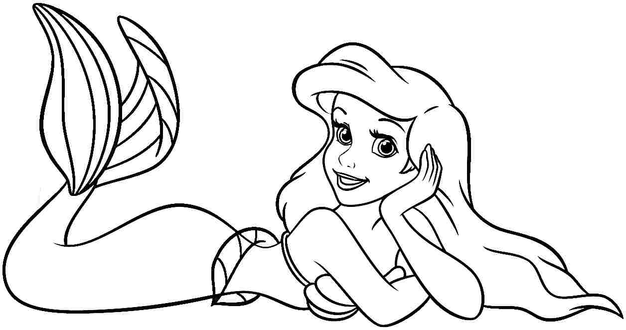 Disney Princess Ariel Coloring Cartoon Drawing  | #20280 -  Coloring Home