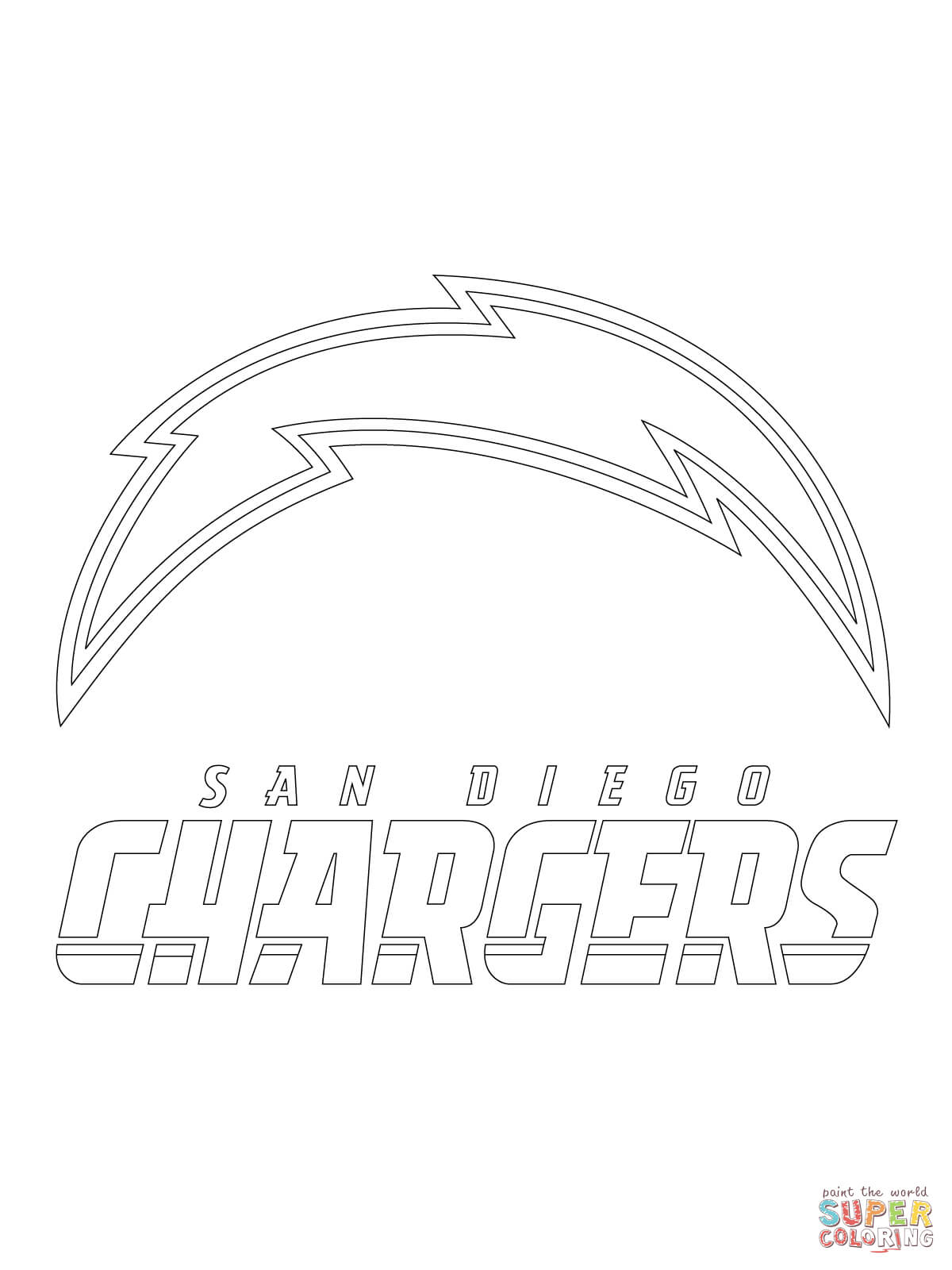 San Diego Chargers Logo coloring page | Free Printable Coloring Pages