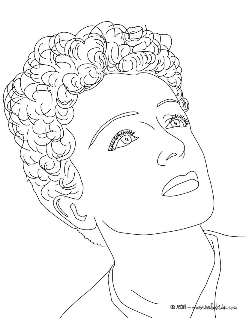 Edith piaf french singer coloring pages - Hellokids.com