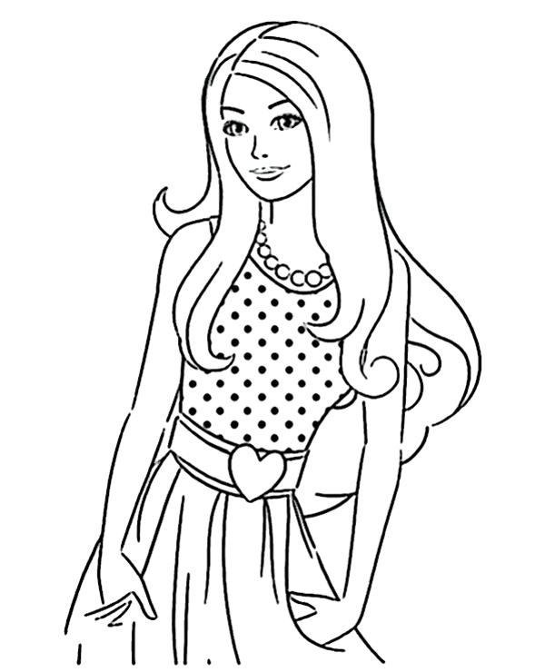 Barbie doll coloring page - Topcoloringpages.net