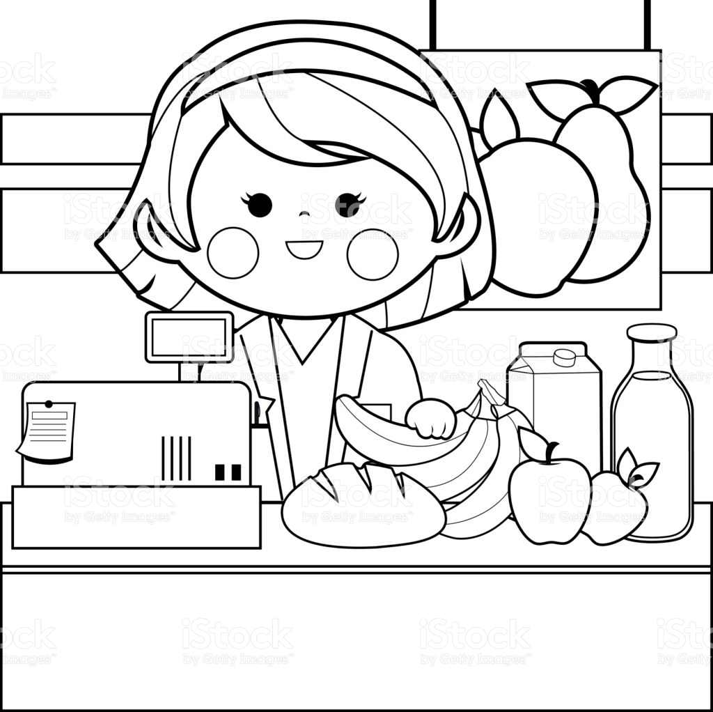 Download Grocery Store Coloring Pages - Coloring Home
