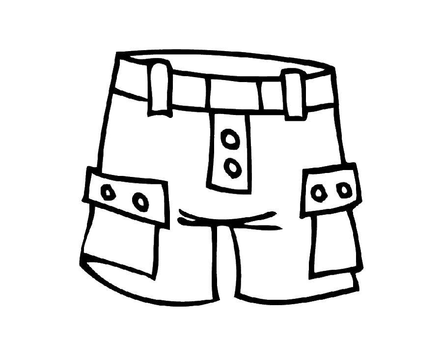 Online coloring pages Coloring page Shorts Clothing, Download ...