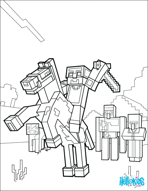 Minecraft Coloring Pages Steve With A Sword