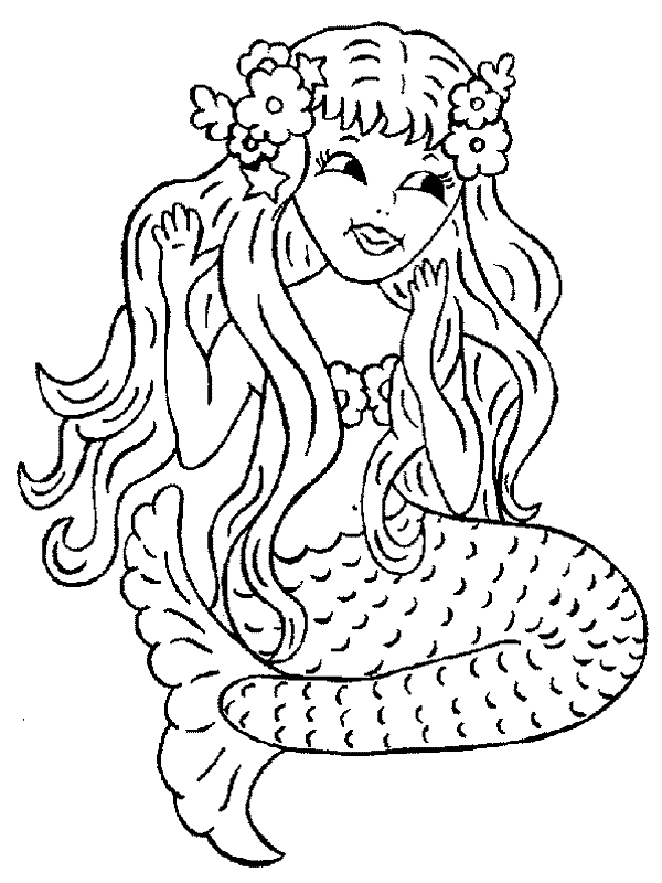 Cute Free Mermaid Coloring Pages   Coloring Home
