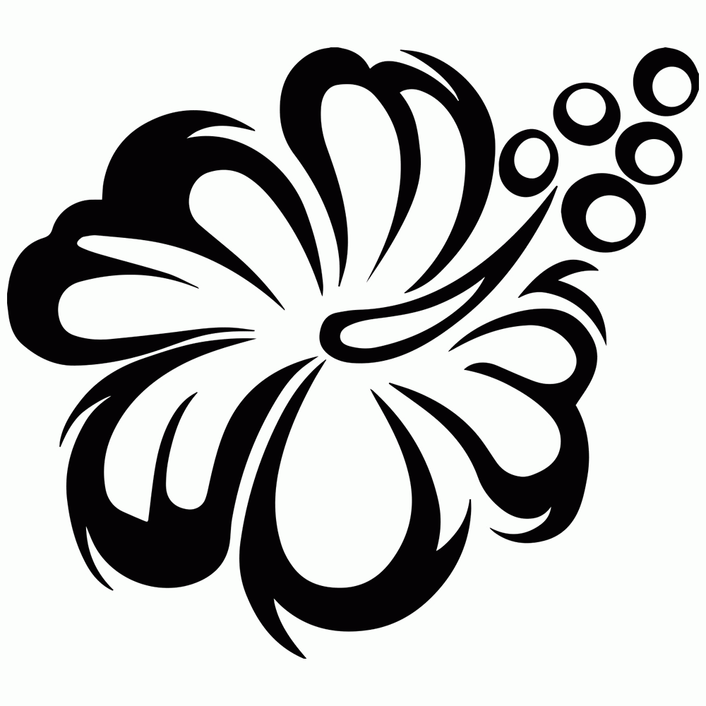 Drawing Hawaiian Flower Coloring Pages Simple Free Printable