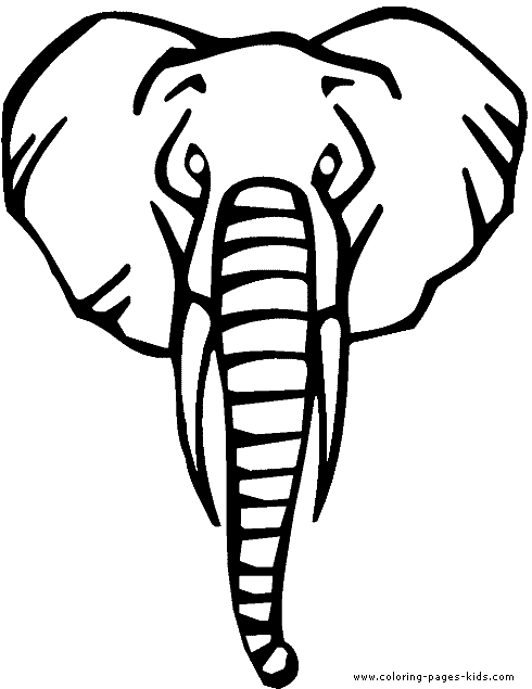 Free Elephant Face Coloring Page