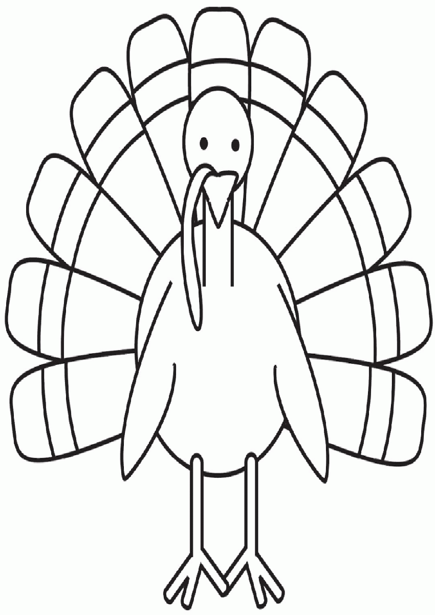Turkey Coloring Pages For Kindergarten : Turkey with Pilgrim Hat