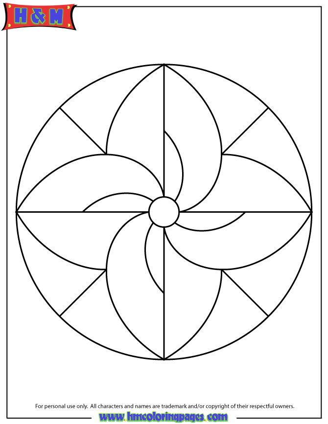 Easy Mandala Coloring Page For Children | H & M Coloring Pages