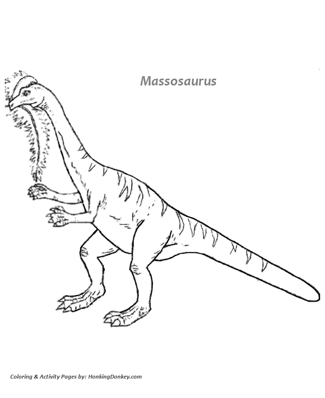 Dinosaur Coloring Pages | Printable Massosaurus coloring page ...
