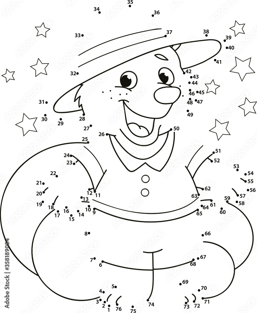 Vektorová grafika „Connect the dots. Bear. Coloring page outline of the  cartoon numbers game. Colorful vector illustration of educational dot to dot  game for preschool children, summer coloring book for kids. “ ze