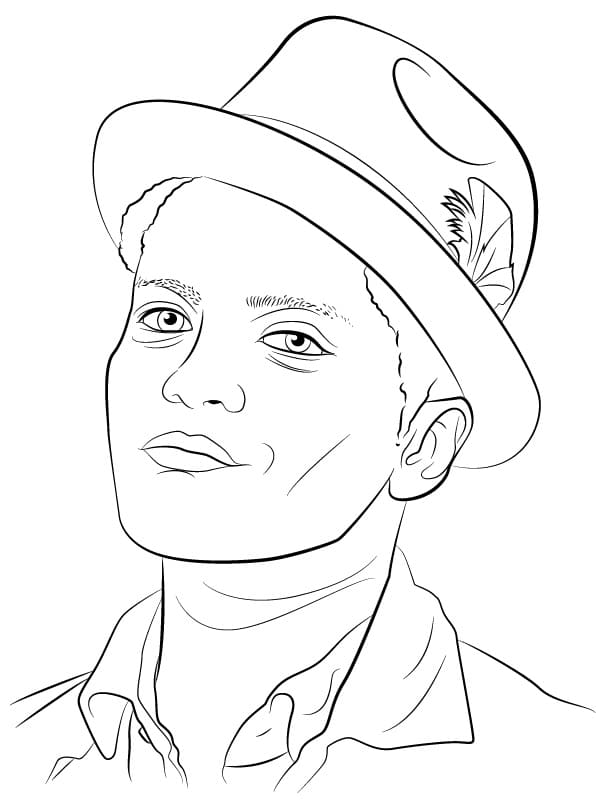 Bruno Mars 4 Coloring Page - Free Printable Coloring Pages for Kids