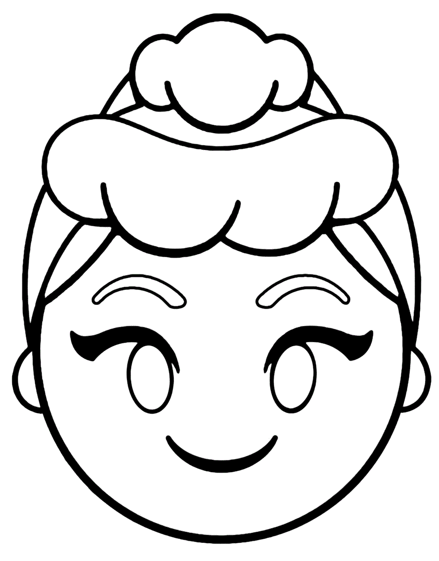 Princess Emoji Coloring Page - Free Printable Coloring Pages for Kids