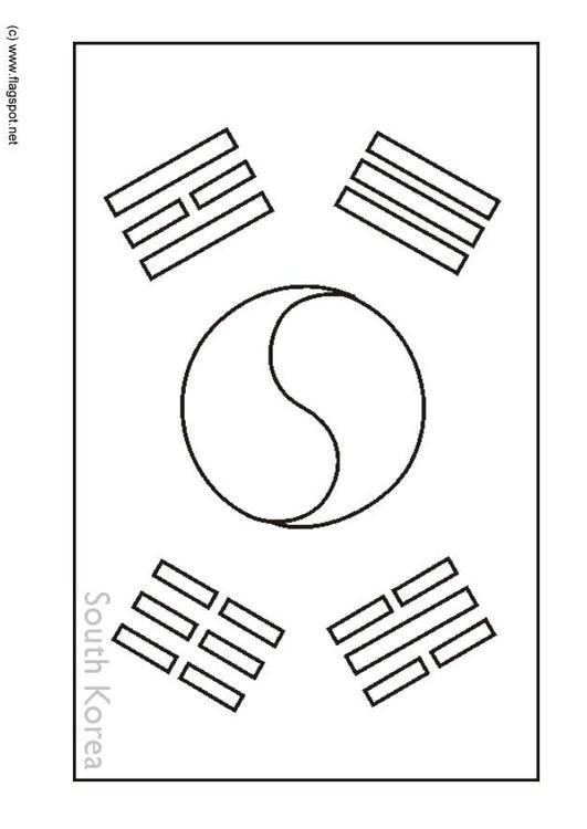 Coloring Page flag South Korea - free printable coloring pages - Img 6317