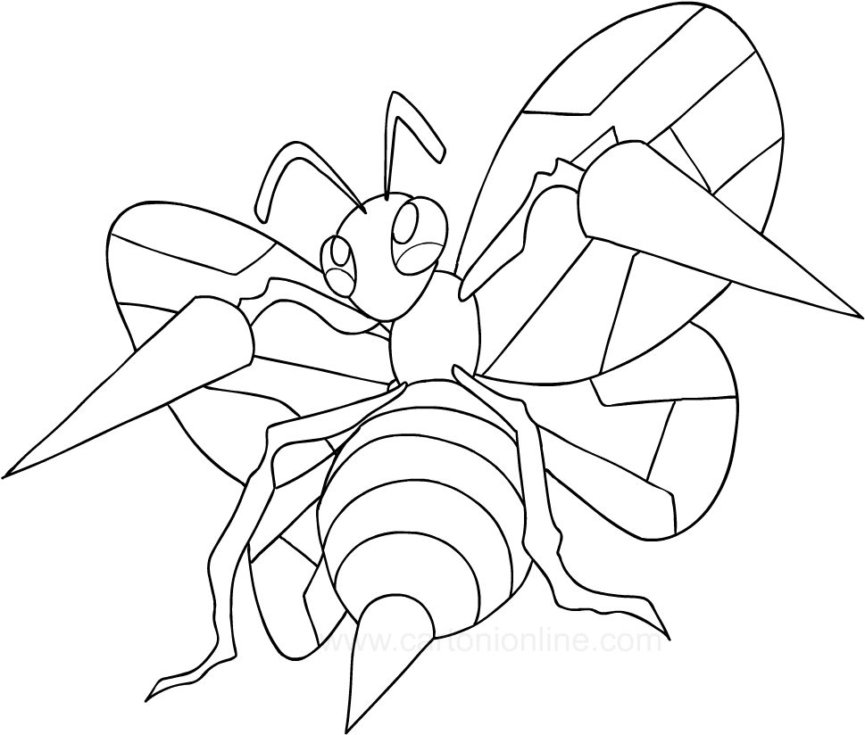 Drawing Beedrill of the Pokemon coloring page