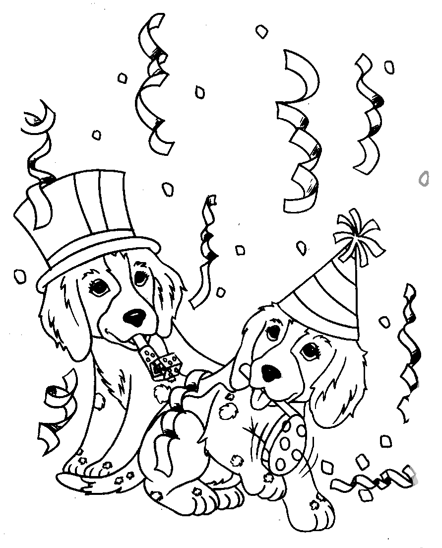Christmas Puppies Coloring Pages - Coloring Home