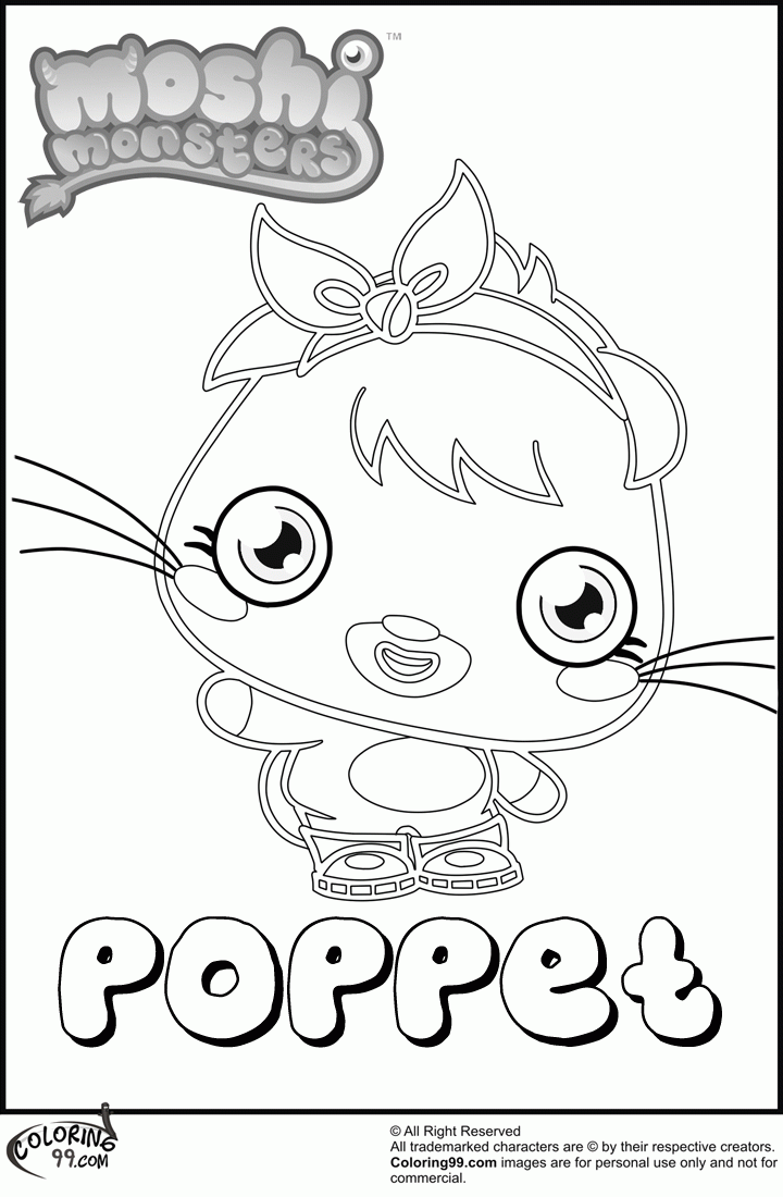 Moshi Monsters Colouring Pages To Print Out - Coloring