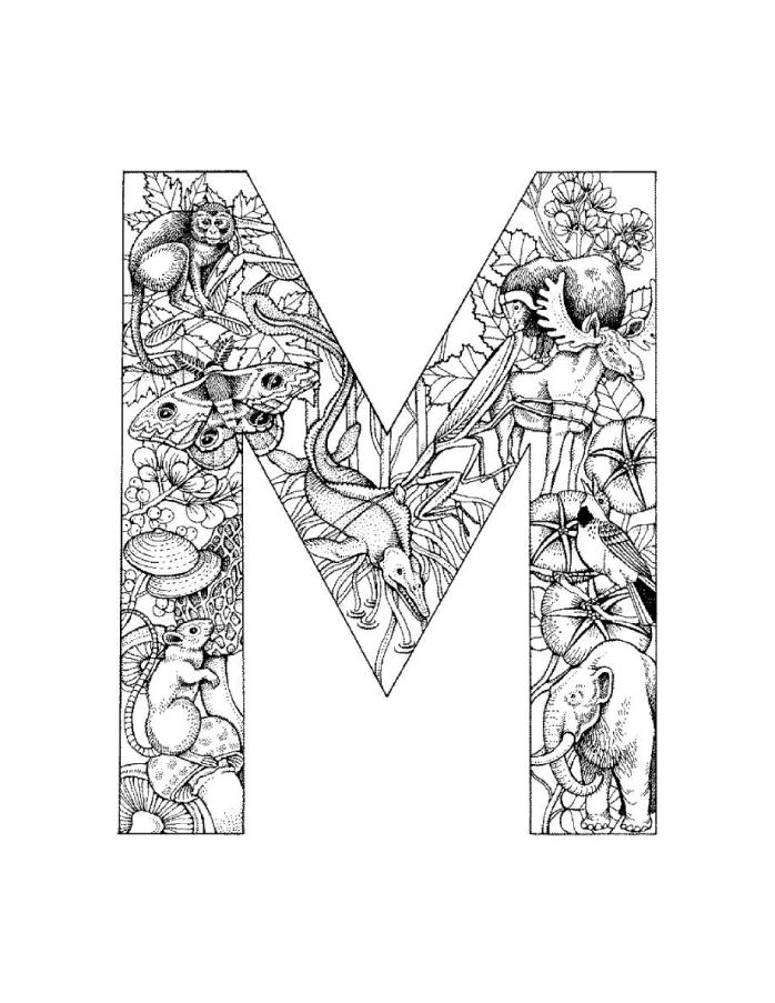 8 Best Images of Printable Letters Coloring Pages Adults - Animal ...
