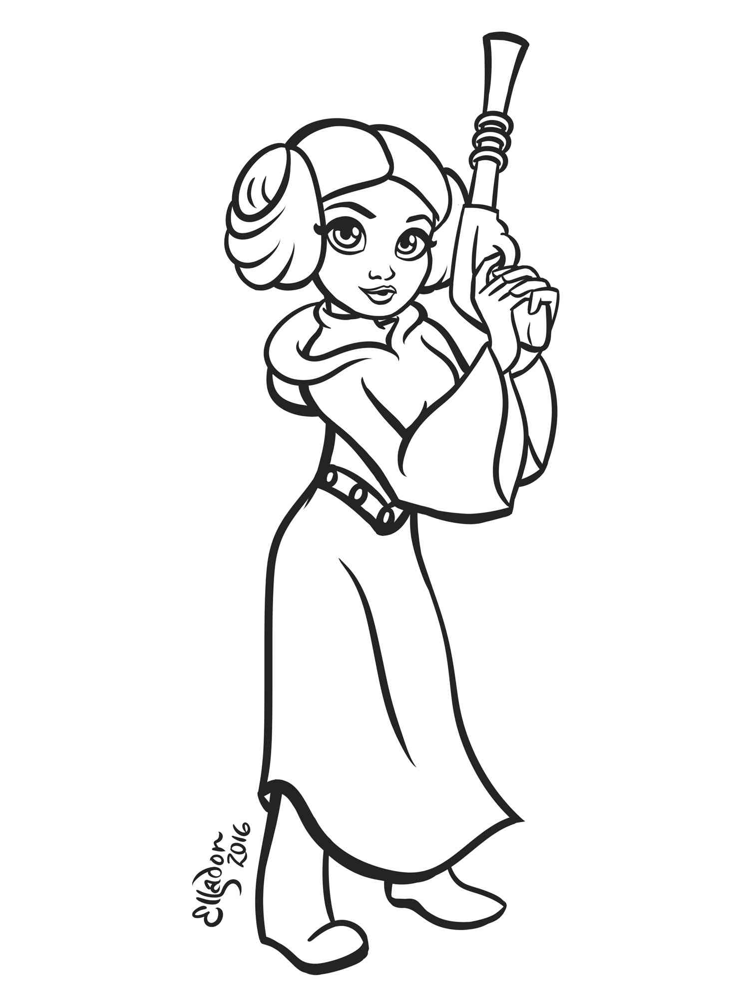 Princess Leia coloring page - Free printable