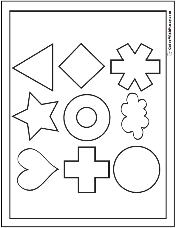 80+ Shape Coloring Pages ✨ Color Squares, Circles, Triangles