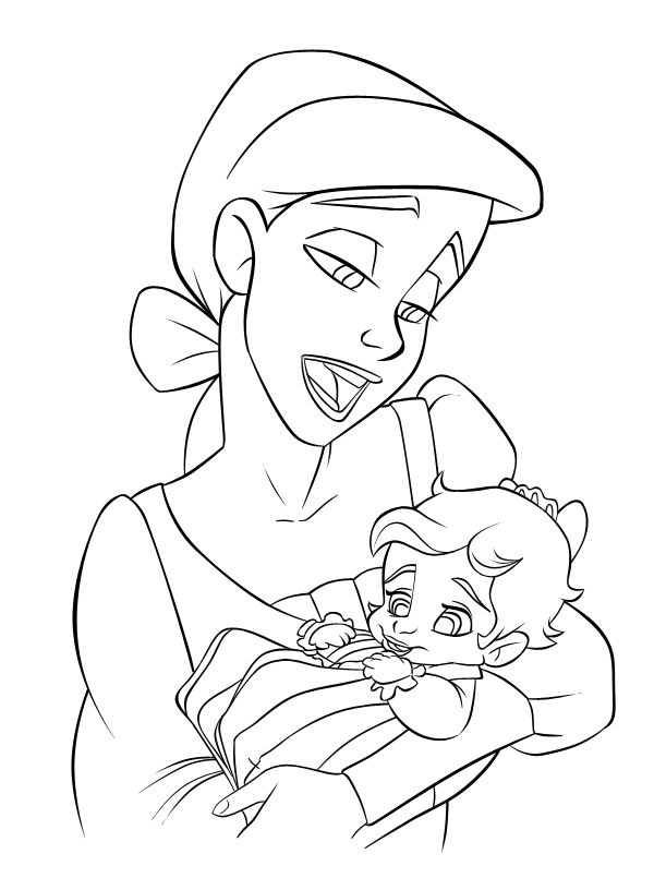 Baby Ariel and Melody | the little mermaid 2 melody coloring pages ...
