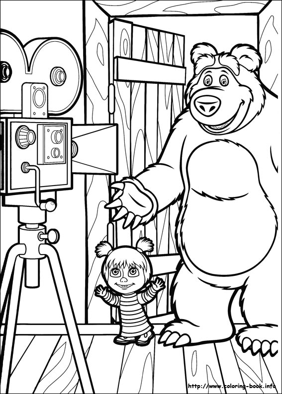 Masha and the Bear coloring pages on Coloring-Book.info