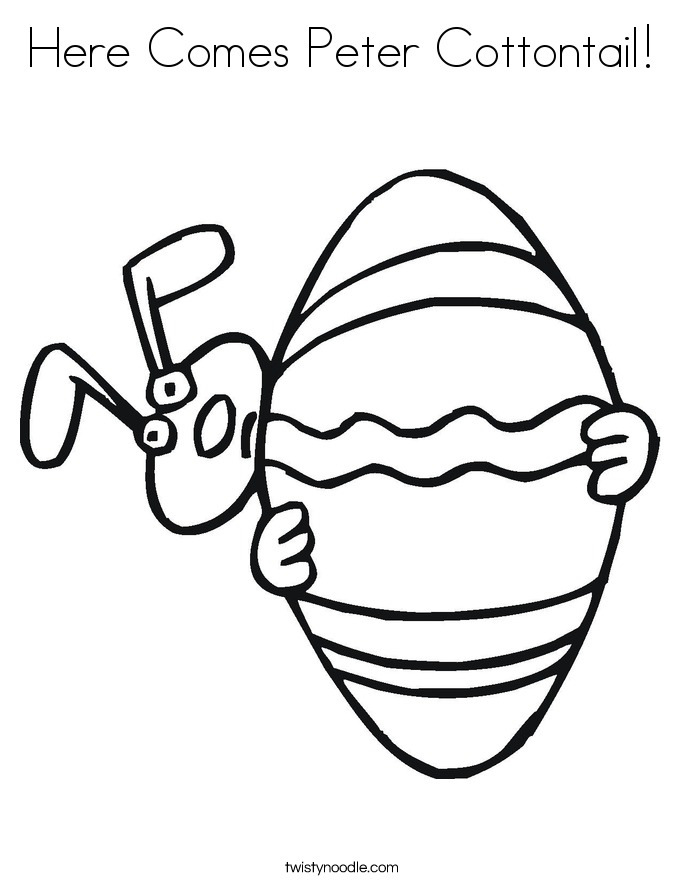 Here Comes Peter Cottontail Coloring Page - Twisty Noodle