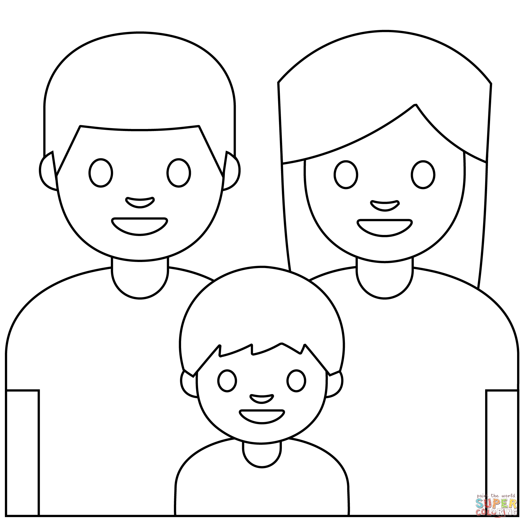 Family Emoji coloring page | Free Printable Coloring Pages