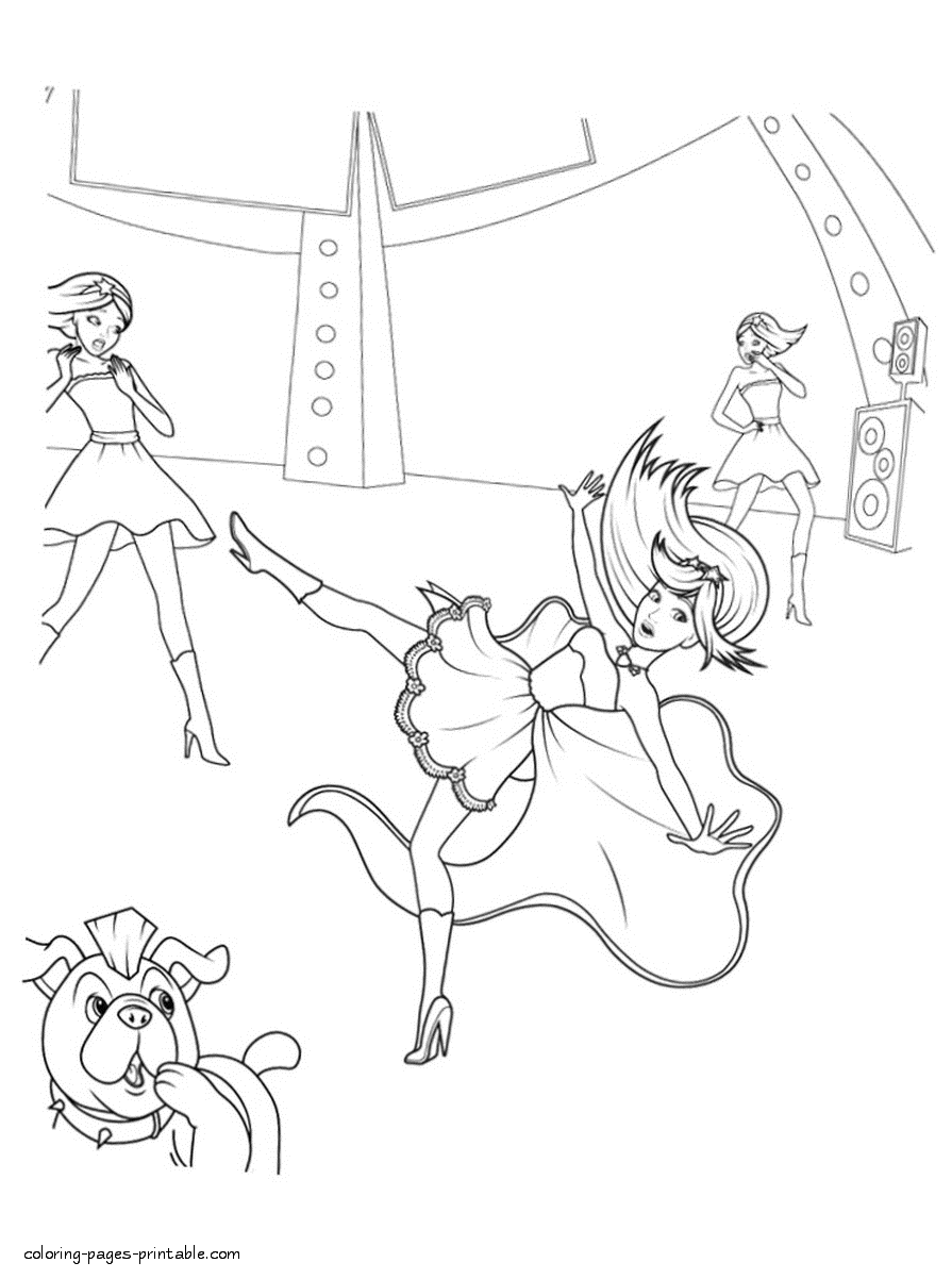 Coloring page Barbie: The Princess & The Popstar || COLORING-PAGES -PRINTABLE.COM