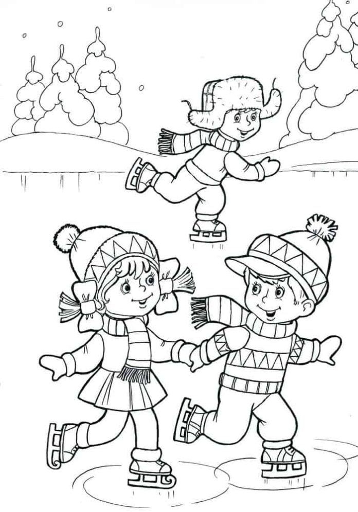 Ice Skating coloring book to print and online