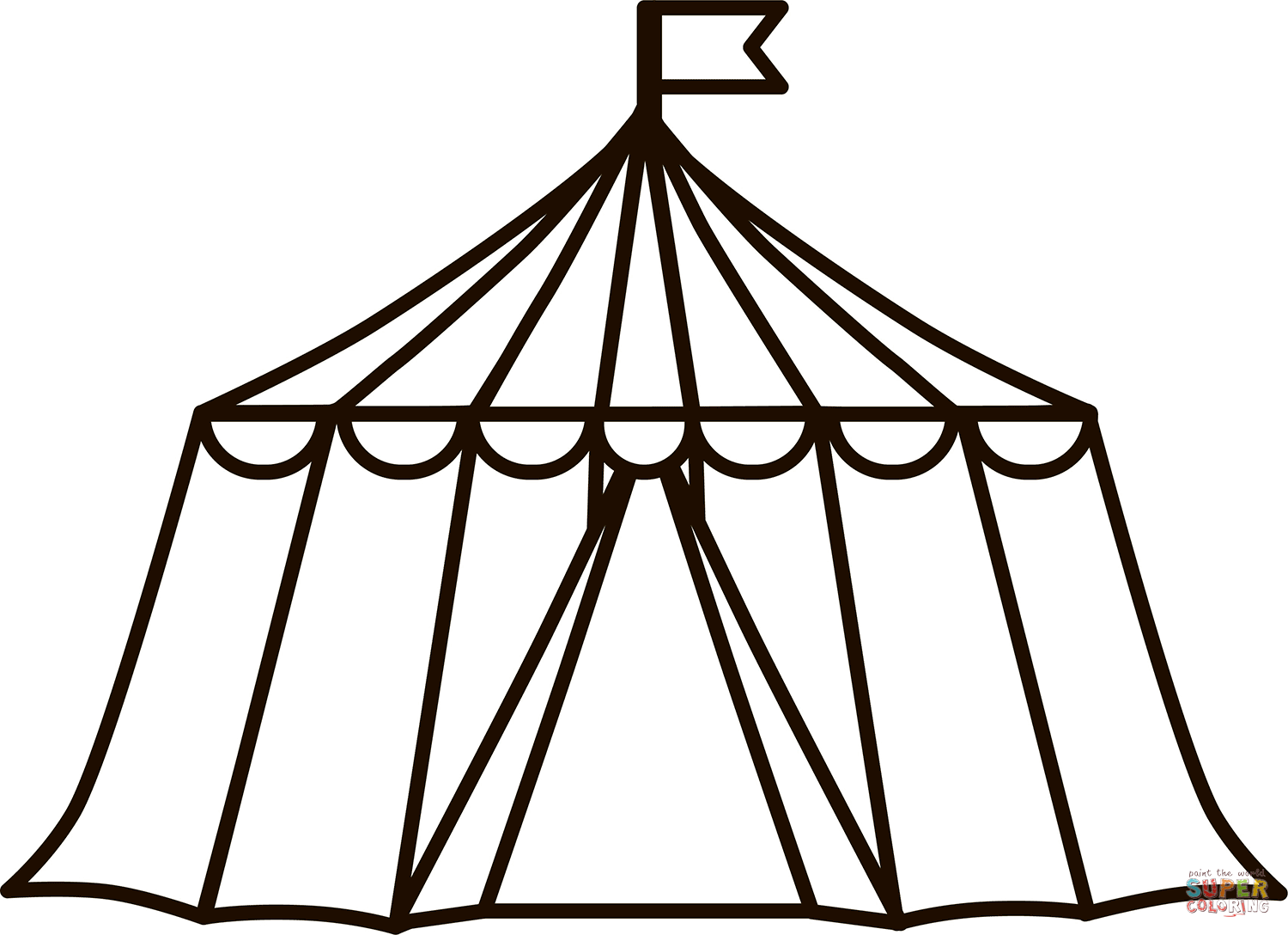 Circus Tent coloring page | Free Printable Coloring Pages