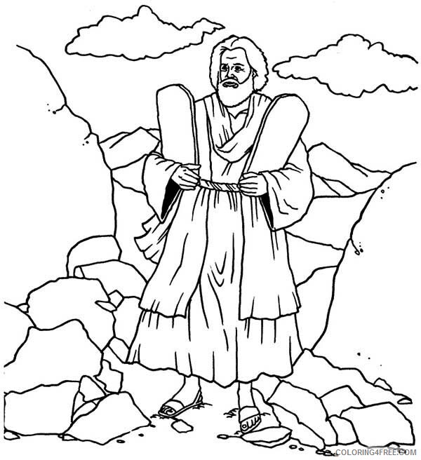 Moses Coloring Pages Depiction of Moses and Ten Commandments Printable 2021  4268 Coloring4free - Coloring4Free.com
