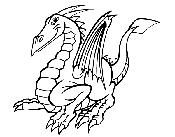 Elegant dragon coloring page - Coloringcrew.com