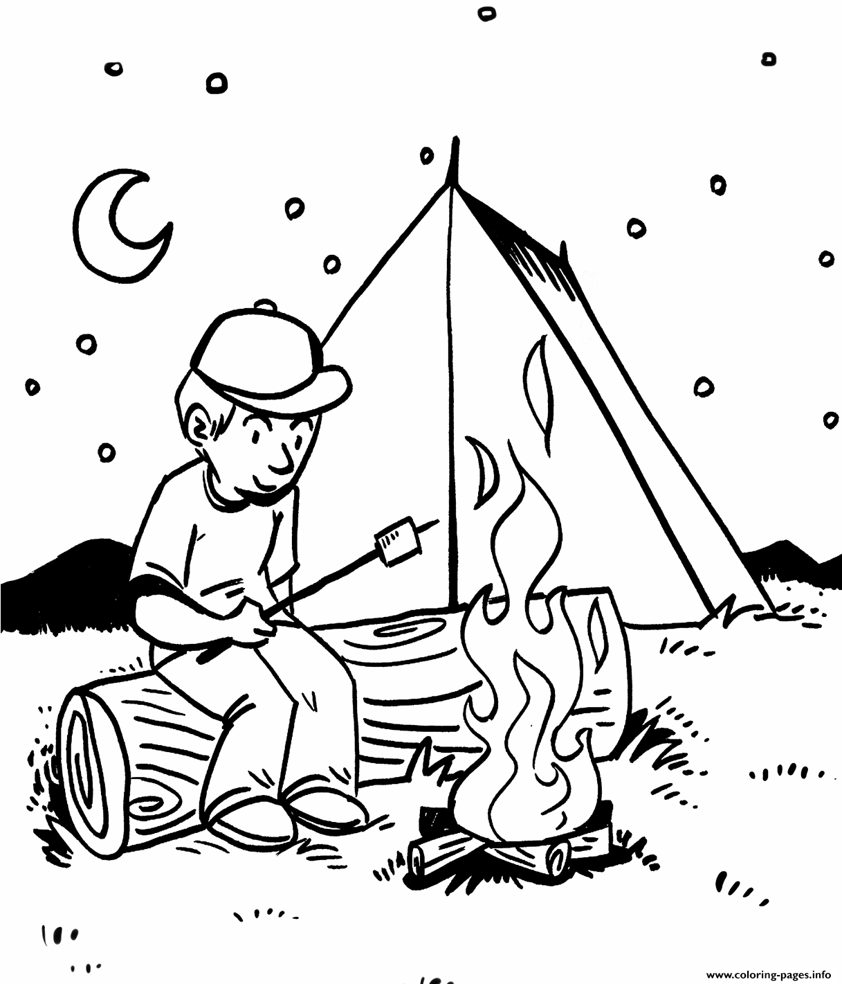 Camping Beautiful Place Coloring Pages Printable