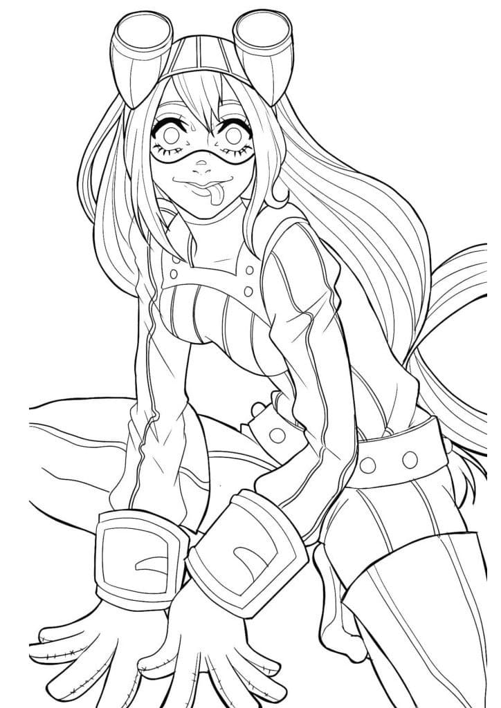 amazing tsuyu asui Coloring Page - Anime Coloring Pages
