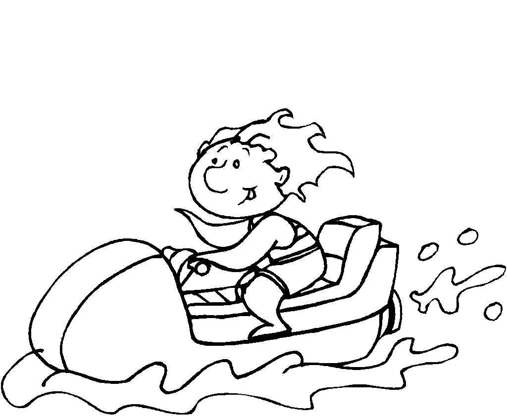 Jet ski coloring pages