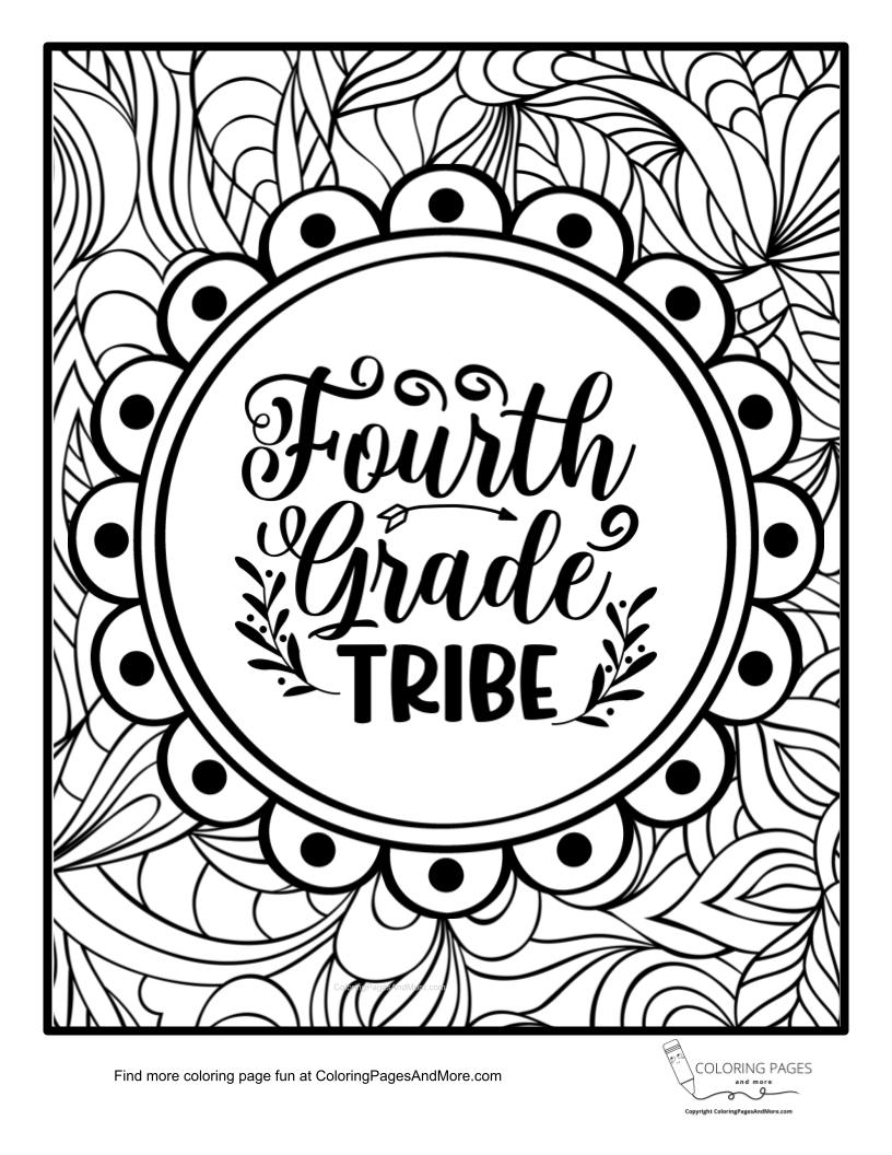 Fourth Grade Tribe Coloring Page - Coloring Pages for Kids