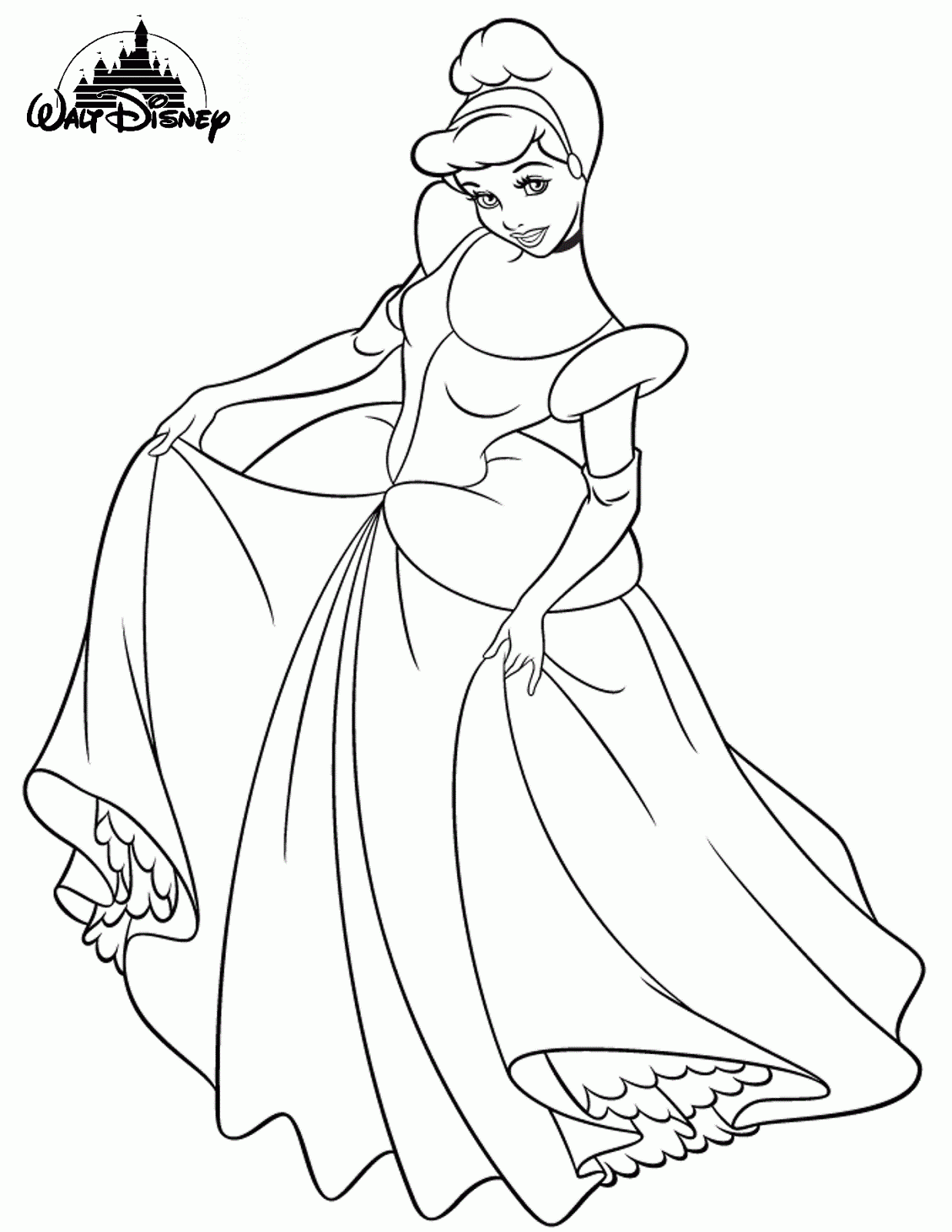 Belle Ariel And Cinderella Coloring Pages   Coloring Home