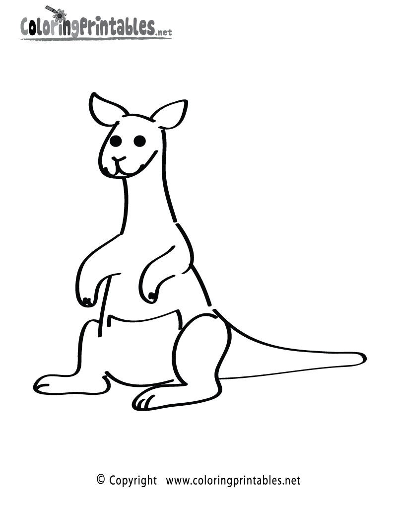 Kangaroo Coloring Page - A Free Animal Coloring Printable