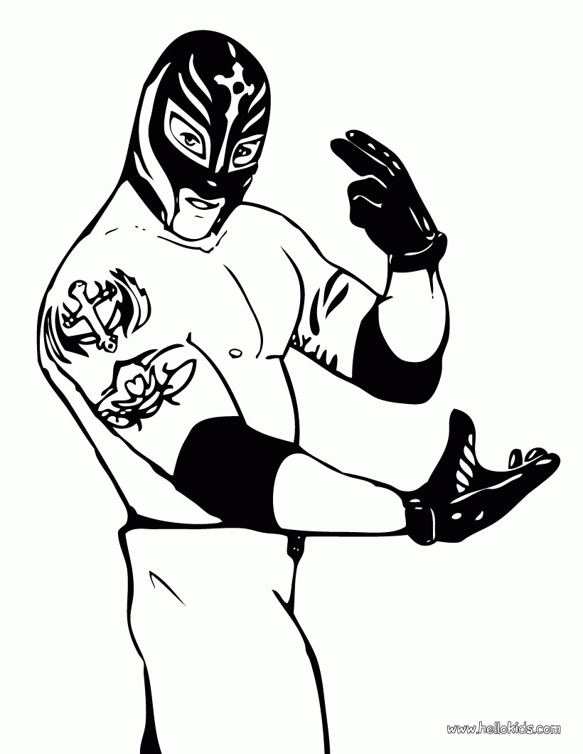 WRESTLING coloring pages - Rey mysterio