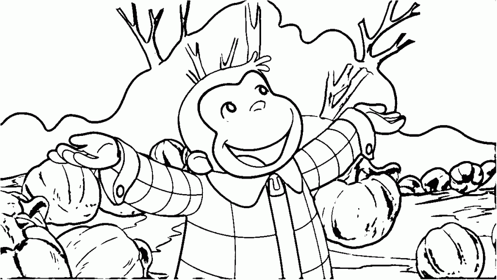 Curious George Halloween Party Boo Fest For Kids Coloring Page ...