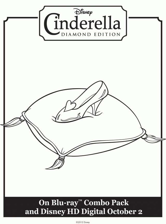 Cinderella Slipper Coloring Page - Coloring Pages For All Ages