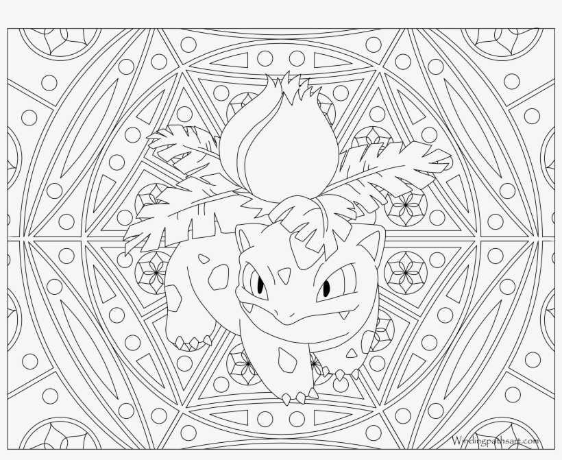 Download 002 Ivysaur Pokemon Coloring Page - Pokemon Coloring Pages For Adults - Free Transparent PNG ...