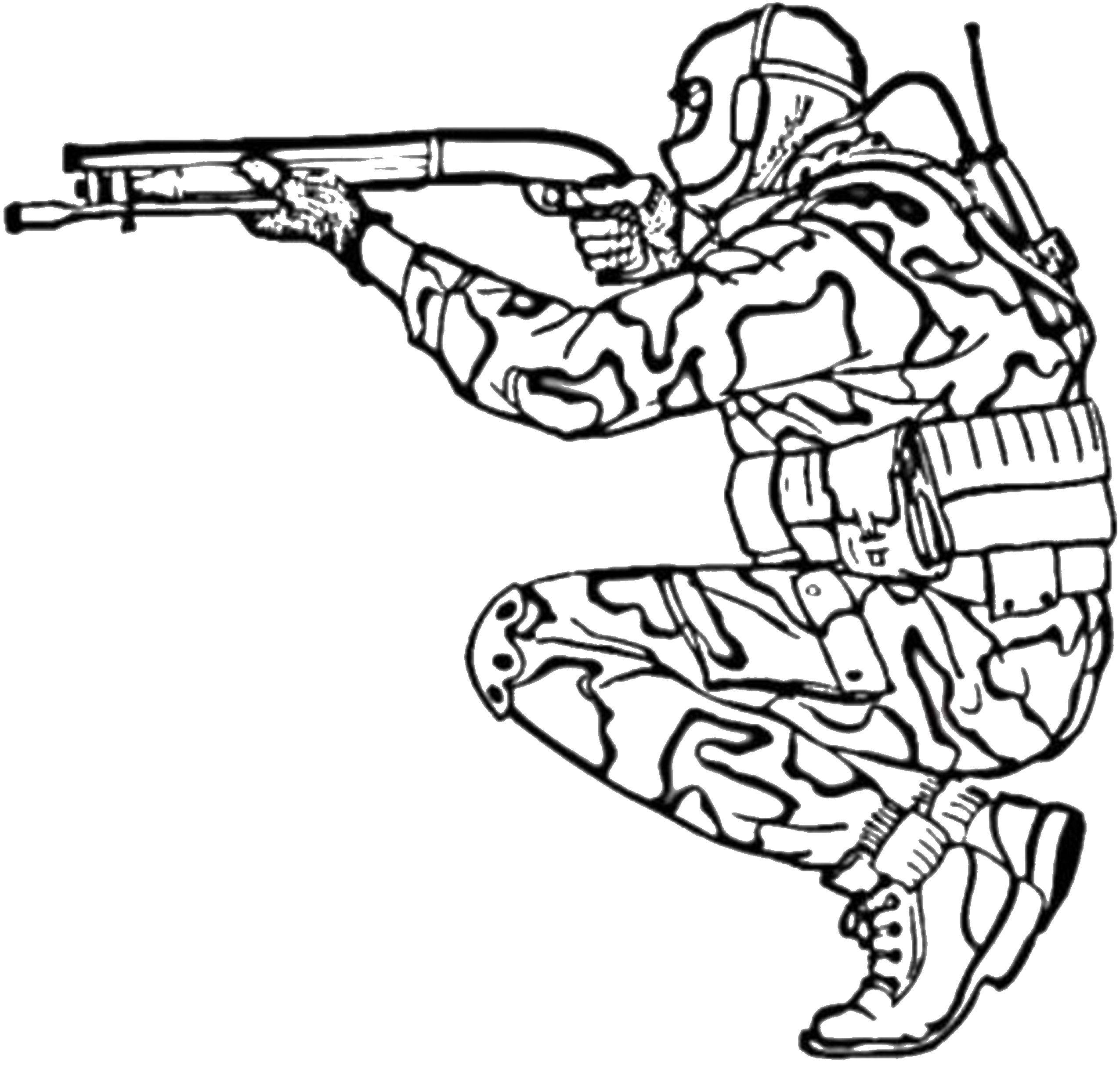 Online coloring pages Coloring page Sniper military, Download print coloring  page.