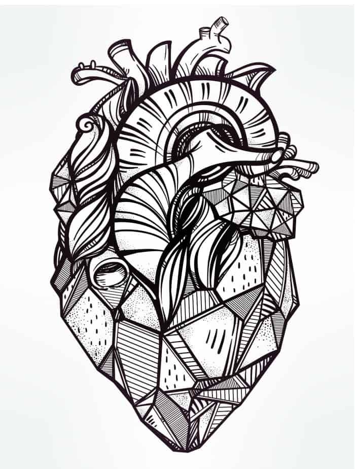 cool heart coloring page