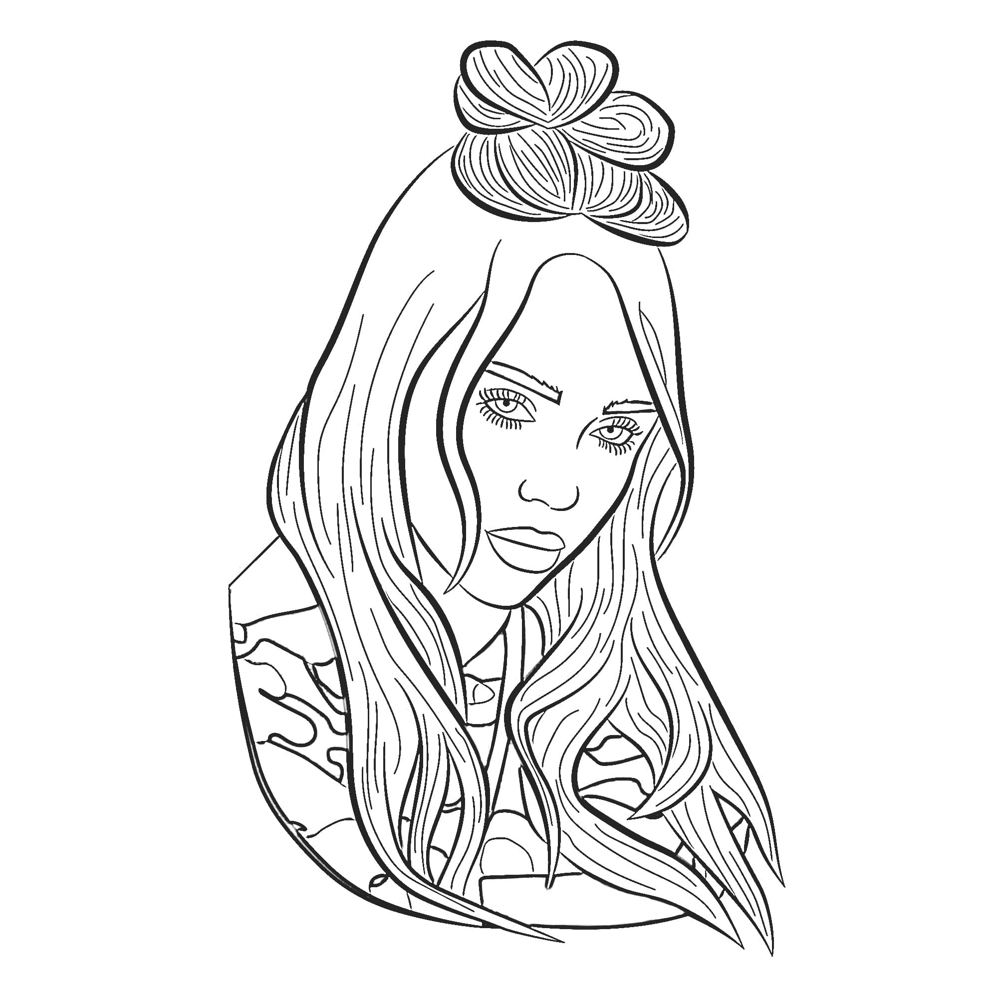 818 Animal Billie Eilish Coloring Pages with Animal character